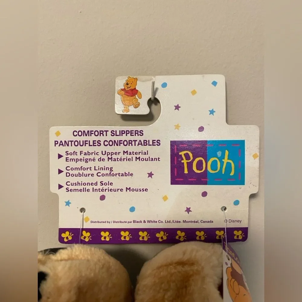 Vintage Y2K Disney Character Pooh Bear Slipper Baby Toddler Shoes NWT